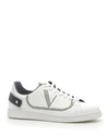 Valentino Backnet Sneakers In White/blue