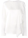 TOME TOME RUFFLE EMBELLISHED BLOUSE - WHITE