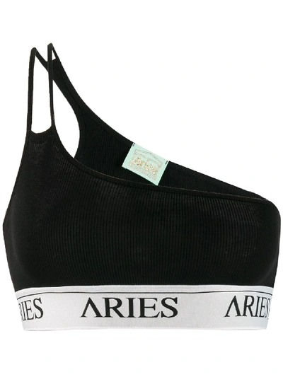 Aries One-shoulder Bra Top - Black