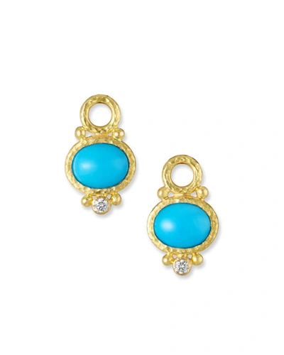 Elizabeth Locke 19k Sleeping Beauty Turquoise & Diamond Earring Pendants