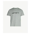 Carhartt Logo-print Cotton-jersey T-shirt In Grey Heather Black