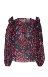 ULLA JOHNSON Medine Floral-Print Cotton-Blend Blouse,751761