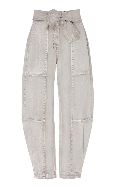 Ulla Johnson Storm High-waisted Cropped Wide-leg Jeans  In Grey