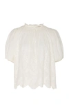 ULLA JOHNSON EMMIE COTTON EYELET BLOUSE,751788