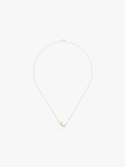 Andrea Fohrman 18k Yellow Gold Mini Crescent Diamond Necklace