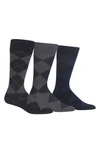 Polo Ralph Lauren 3-pack Argyle Socks In Black/ Charcoal Heather/ Navy