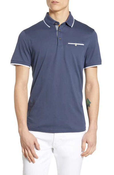 Ted Baker Derry Slim Fit Polo In Ash