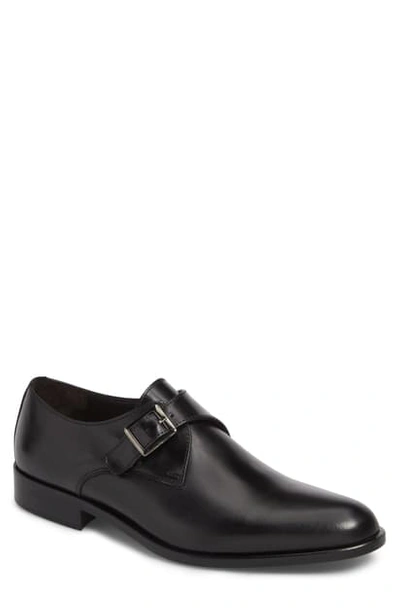 To Boot New York San Marcos Monk Strap Shoe In Black Leather