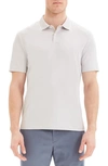 Theory Contrast-tipped Pima Cotton-blend Piqué Polo Shirt In Gray