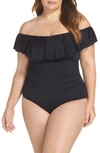 La Blanca Off The Shoulder One-piece Swimsuit In Black