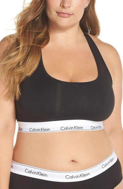 Calvin Klein Plus Size Modern Cotton Bralette-black