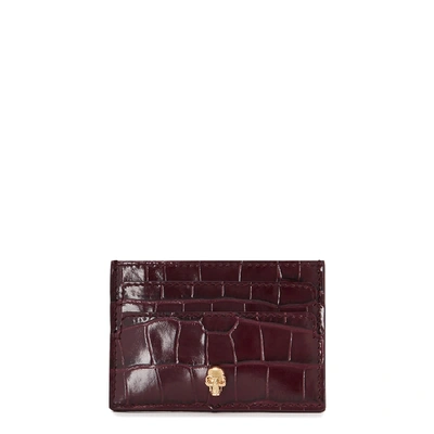 Alexander Mcqueen Crocodile-effect Leather Card Holder