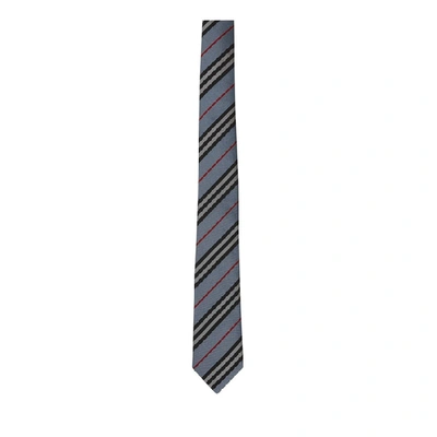 Burberry Classic Cut Icon Stripe Silk Tie In Pale Blue