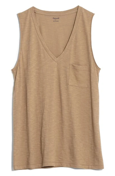 Madewell Whisper Cotton V-neck Tank In Marble Lilac