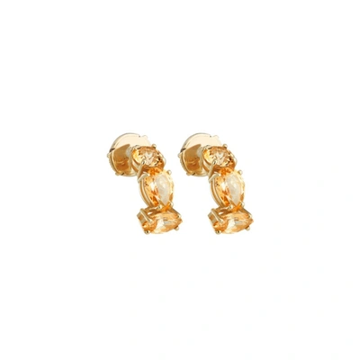 Atelier Swarovski X Paige Novick Arc-en-ciel Yellow Gold And Honey Topaz Stud Earrings