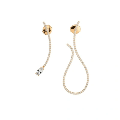 Atelier Swarovski Arc-en-ciel Mismatched Earrings Swarovski Genuine Topaz 18k Gold