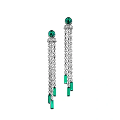Atelier Swarovski Mosaic Pompon Drop Earrings Created Emeralds