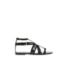 BURBERRY UNION JACK MOTIF LEATHER AND SUEDE SANDALS