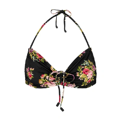 Zimmermann Honour Floral-print Ruched Bikini