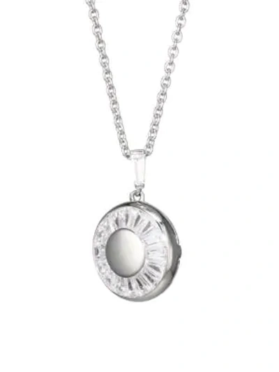 Adriana Orsini Tivoli Rhodium-plated & Cubic Zirconiasmall Halo Locket