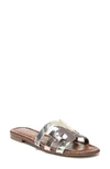 Sam Edelman Bay Cutout Slide Sandal In Metallic Embossed Leather