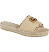 GUCCI PILAR ESPADRILLE SLIDE SANDAL,573028BKO00