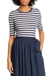 VINCE STRIPE RIB CASHMERE SWEATER,V585478188