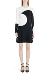 VALENTINO MOON INLAY LONG SLEEVE SWEATER DRESS,SB3KDA334U3