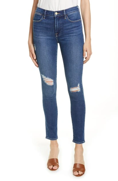Frame Le High Skinny Ankle Jeans In Clyde