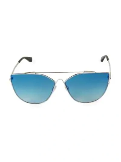 Tom Ford 64mm Tinted Aviator Sunglasses In Blue