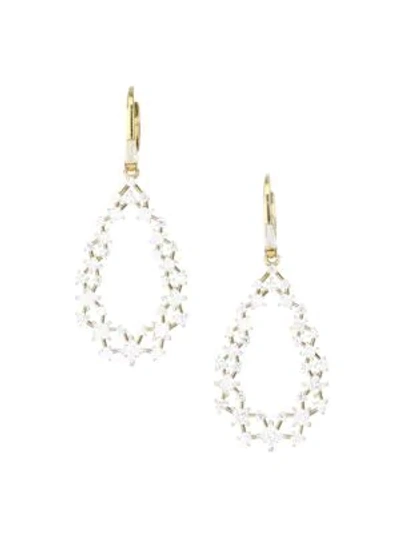 Adriana Orsini Verbena 18k Yellow Gold, Rhodium-plated & Crystal Drop Hoop Earrings