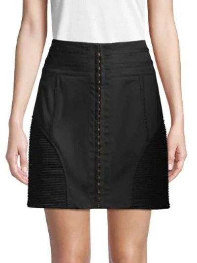 Balmain Stretch Mini A-line Skirt In Black