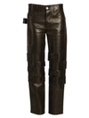 BOTTEGA VENETA Woven Leather Straight Carpenter Pants