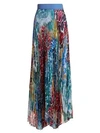 ALICE AND OLIVIA SHANNON PRINTED PLEATED SKIRT