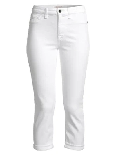 Jen7 By 7 For All Mankind Rolled Cuff Straight Cropped Jeans In White