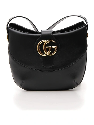 Gucci Medium Arli Leather Shoulder Bag In Black