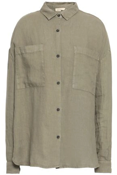 American Vintage Woman Tibtown Linen Shirt Sage Green