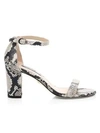 STUART WEITZMAN WOMEN'S NEARLYNUDE BLOCK-HEEL PYTHON-EMBOSSED LEATHER SANDALS,0400011047742