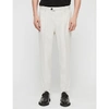 Allsaints Tallis Regular-fit Tapered Cotton And Wool-blend Trousers In Oyster White