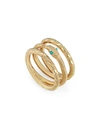 GUCCI 18K 3-ROW OUROBOROS SNAKE RING W/ TURQUOISE,PROD223000007