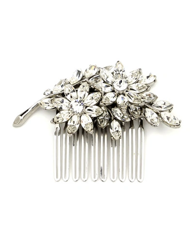 Ben-amun Floral Crystal Leaf Hair Comb In Clear