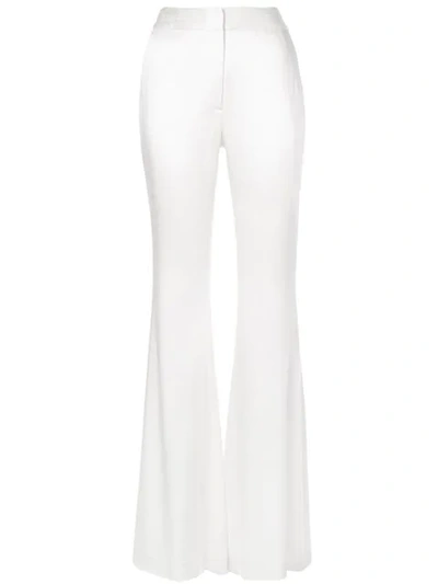 Adam Lippes White Double Hammered Satin Trouser