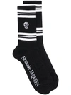 Alexander Mcqueen Skull Knitted Socks In Black