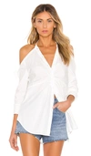 KENDALL + KYLIE Poplin Draped Tunic Top,KENR-WS86