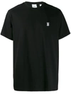 BURBERRY BURBERRY LOGO EMBROIDERED T-SHIRT - 黑色