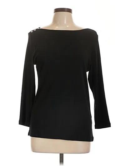 Pre-owned 1901 3/4 Sleeve Top Black Boatneck Tops