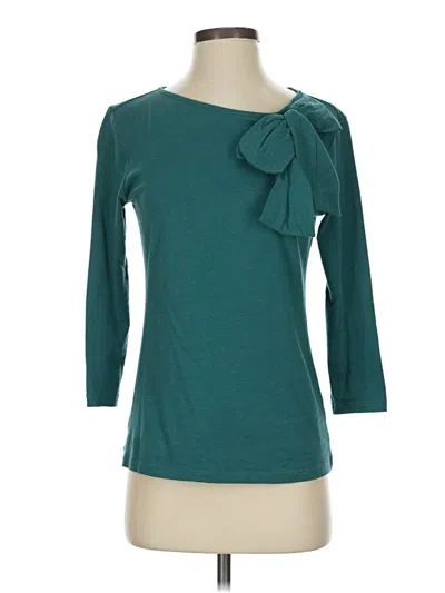 Pre-owned 1901 3/4 Sleeve Top Teal Boatneck Tops In Blue