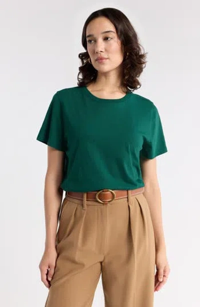1901 Crewneck Cotton T-shirt In Green Botanical