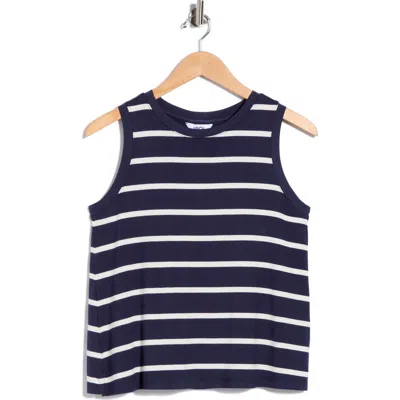 1901 Crewneck Easy Tank In Navy- Ivory Tilly Stripe