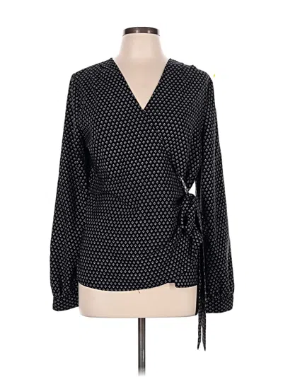 Pre-owned 1901 Long Sleeve Blouse In Black